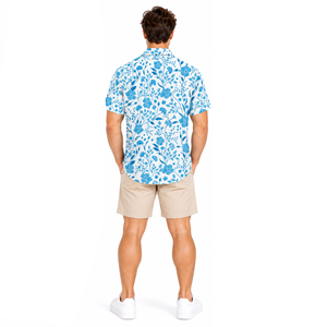 Chemise Homme Imprimée Intégrale Style Tropical Décontracté Manches Courtes pour Vacances et Plage Fabrication Personnalisée - Product Image 4