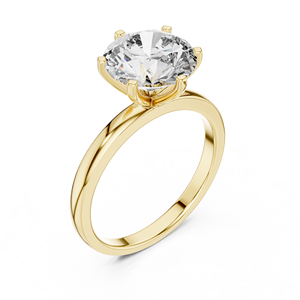 Bague de fiançailles solitaire en moissanite de laboratoire taillée, style Art Déco, classique, sertie de six griffes, en acier inoxydable plaqué or rose, pour demande en mariage - Product Image 4