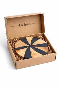 Luxury Handmade Natural Acacia Wood Epoxy Resin <b>Coaster</b> Set Premium <b>Drink</b> <b>Coasters</b> for Coffee, Tea, Wine Glasses & Home Table - Product Image 3