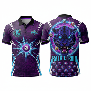 Camiseta de Billar para Hombre de Alto Rendimiento OEM, Diseño Deportivo de Manga Corta, Tejido Sólido, Personalizable, de Secado Rápido, Poliéster/Algodón - Product Image 4