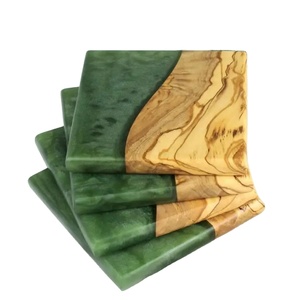 แผ่นรองแก้วไม้เรซิ่นทรงสี่เหลี่ยมคุณภาพดี งานแฮนด์เมด ทนทาน ตกแต่งโต๊ะบ้านสวยงามทันสมัย - Product Image 3