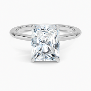 Anillo BOJ 091 con Corte Radiante, Plata 925, Engaste de Puntas con Halo, Anillo Solitario con Diamante de 2ct, Color D, VVS1, Moissanita, Certificado GRA - Product Image 1