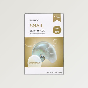 Mascarilla facial coreana K-Beauty Purepik Snail Serum Mask, 10 unidades, hecha en Corea, cuidado de la piel, mascarilla facial. - Product Image 4