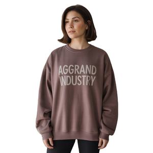 Jersey Casual Streetwear Sudaderas con capucha para mujer Logotipo personalizado 450GSM Algodón Fleece Sudadera con cuello redondo para mujer Otoño Invierno - Product Image 5