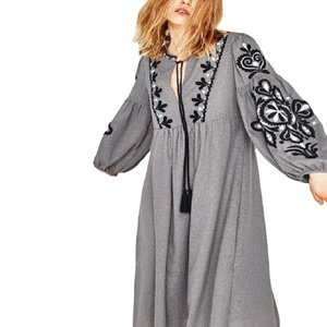 4XL 5XL <b>Vintage</b> Print Long Boho Strapless Eco-Friendly Natural Woven Plus Size Women's <b>Summer</b> Loose Fit <b>Dress</b> - Product Image 1