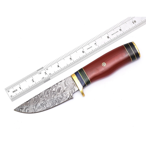 Cuchillo de Caza y Camping de Acero de Damasco, Hecho a Mano, Hoja Fija, Punta Caída, Mango de Resina de Grado Industrial, Fabricante OEM/ODM - Product Image 5