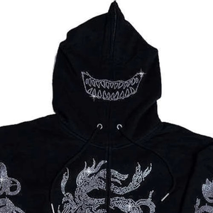 Nueva Sudadera con Capucha Personalizada para Hombre con Cristales Brillantes y Pedrería, Diseño de Calavera Razer Impex, 100% Algodón Ecológico - Product Image 6