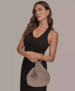 Bracciale in pelliccia sintetica con cinturino a catena | Donna Karan New York - Product Image 6