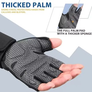 Gants de fitness personnalisables de qualité supérieure, durables pour la salle de sport, en polyester antidérapant, demi-doigts, unisexe, à prix réduit, offre spéciale - Product Image 2
