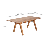 Table à manger en bois d'acacia Vandana Nimbus Sierra