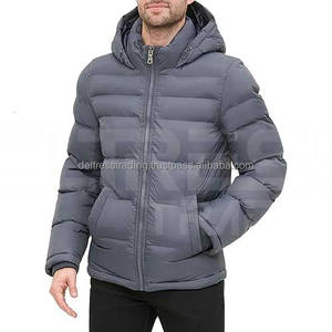 Tela de lana con soporte de diseño bordado-Precio al por mayor 2025 Chaqueta acolchada informal personalizada para hombre Última ropa de calle de invierno - Product Image 1