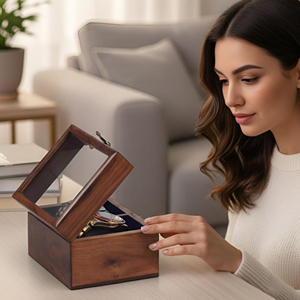 Caja de Almacenamiento para Relojes de Madera con Múltiples Ranuras, Organizador de Relojes de Madera con Acabado de Lujo por AYAANS - Product Image 5