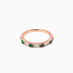 Luxury Green Round Gemstone & Emerald Cut Diamond <b>Eternity</b> Band <b>Ring</b> for Women 10K 14K 18K Gold & 925 <b>Silver</b> 935 <b>Silver</b> - Product Image 5