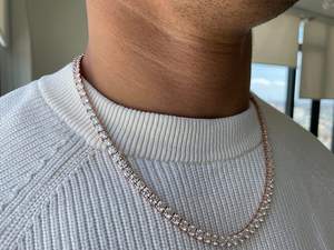 Cadena de tenis de moissanita de 5 mm chapada en platino con plata 925 para unisex, collar de cadena de tenis, joyería para bodas y fiestas, para amigos. - Product Image 2