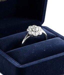 0.25 Carats 14K 18K Solid Gold Coronet Cluster Ring Set Centre Eight Round Old Cut Lab Diamond Open Back Claw Setting Fine Ring - Product Image 6