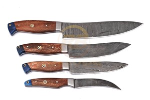 4PCS Handmade Damascus Kitchen <b>Knife</b> <b>Set</b> Wooden Handle Professional Chef <b>Knives</b> Cooking Cutlery <b>Set</b> - Product Image 2