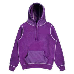 Loose Fit Contrast Stitch Hoodie 100% Cotton acid wash Hoodie for <b>Men</b> Custom Logo <b>Plain</b> Solid Feature Pullover Style <b>Hoodies</b> - Product Image 4