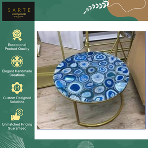 Mesa de Centro Extensible Multifuncional de Diseño Moderno y Lujoso con Tapa de Piedra Amatista Rectangular Ecológica para Decoración del Hogar - Product Image 2