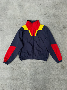 Men's Sporty Color Blocking <b>Racer</b> <b>Jacket</b> Windproof Stand Collar Zipper Closure Polyester Autumn Wear - Product Image 1