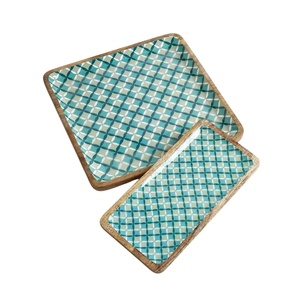 Juego de Tazón y Bandeja para Ensalada de Madera con Diseño Floral Étnico, Hecho a Mano y Decorativo, de Madera de Mango, para el Hogar - Product Image 5