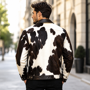 2026 Custom Cow Skin Button Bomber <b>Jacket</b> Tan White Premium Biker Style Vintage Slim Fit <b>Summer</b> Motorcycle Windproof <b>Men</b> - Product Image 2