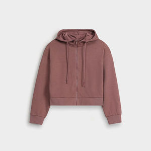 Custom Women <b>Crop</b> Hoodie Manufacturer French Terry Boxy Fit for Startup Clothing Brands MOQ - Product Image 1
