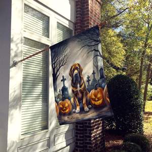 Grand drapeau de maison Halloween en polyester multicolore Spooky Yard Banner Artwork Pole Décorative Wall Hanging for Porch Bloodhound - Product Image 2