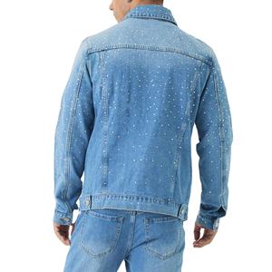 2026 New Fashion Design High Quality & Quick Dry Wholesale Price Custom Made Denim <b>Rhinestone</b> Men's <b>Jackets</b> - Product Image 4