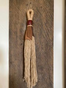 Natural Wooden Pearl Bead Tassel Wall Hanging Handmade Boho Chic Wall Art Decorative Home Accent for Bedroom Living Room <b>Nursery</b> - Product Image 4