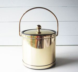 Premium quality brass ice bucket with lid tong complete set for <b>wine</b> champagne cooling stylish entertaining solution - Product Image 3