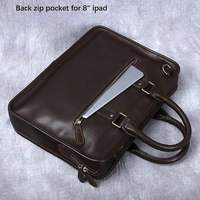 Sac messager pour ordinateur portable en cuir véritable vintage de haute qualité, fermeture éclair, grande capacité, imperméable, léger, pour hommes, bureau, polyester