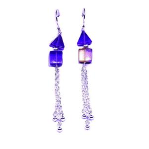 Party Wear 925 Sterling Silver Gold Plated Jewelry Amethyst Gemstone Women Wear Trendy Chain Earring Set - Product Image 1