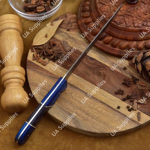 Cuchillo de Pesca y Camping Personalizable de Acero de Damasco Forjado a Mano, Hoja de 7 Pulgadas con Mango de Madera Pakka, Afilado como una Navaja - Product Image 4