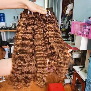 Mixed Length 10-30\" Natural Black Remy Hair Weft Double Drawn Eurasian Curl Bundles Full End No <b>Tangle</b> - Product Image 5