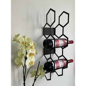 Reliable Quality Minimalist Metal <b>Wine</b> <b>Rack</b> Hexagonal Design <b>Wall</b> Mounted Holder For Home Bar Use - Product Image 4