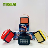 Enceinte solaire sans fil T15 SUN avec poignée, pour camping extérieur, urgence, basses puissantes, robuste, vente en gros