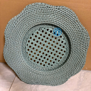 Round Handwoven Wicker Rattan <b>Placemat</b> With Cane Center And Woven Border Eco Friendly Dining <b>Table</b> Decor Wholesale Bulk Supplier - Product Image 3