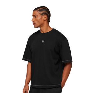 Camiseta Deportiva Oversize para Hombre con Estampado de Águila, Estilo Urbano, Transpirable, Holgada, para Entrenamiento y Fitness, Negra - Product Image 3