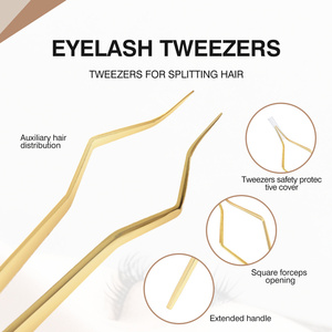 Pinces à cils de haute qualité avec logo personnalisé, outil d'application de précision pour les extensions de cils, destiné aux techniciennes en extensions de cils - Product Image 5