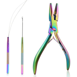 Kit de Extensiones de Cabello con Micro Anillas, Juego de Herramientas Profesionales para Extensiones de Cabello con Pinzas, Aguja de Bucle, Gancho para Remover Cuentas - Product Image 1