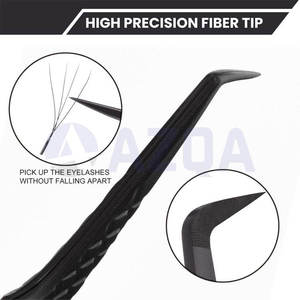Kit de pinces professionnelles en acier inoxydable pour extensions de cils, 4 pièces, avec isolation de volume et pointes à 45 et 90 degrés - Product Image 3
