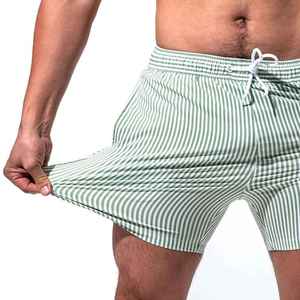 New <b>Men's</b> Solid Customizable Swim <b>Trunks</b> With Drawstring Waist Breathable Quick Dry Formal Style Swim Beach Shorts - Product Image 1