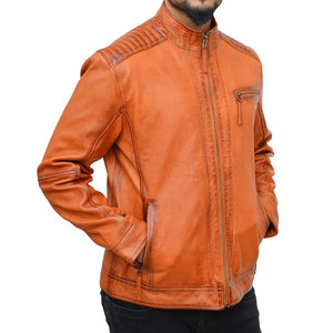 Customized Logo Men's <b>Winter</b> <b>Leather</b> <b>Jacket</b> New Design High Street Style Stand Collar Breathable Light <b>jacket</b> for men - Product Image 2