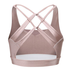 Women's <b>Yellow</b> Racerback Sports <b>Bra</b> Scoop Neck Medium Support Breathable Seamless Yoga Wear Solid Color - Product Image 3