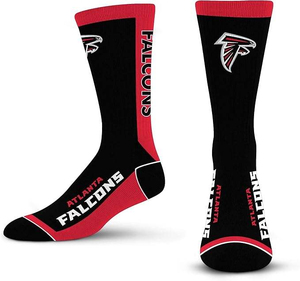 Chaussettes de sport pour hommes Atlanta Falcons, noires et rouges, respirantes, à séchage rapide, en spandex, polyester et coton, pour adultes - Product Image 1