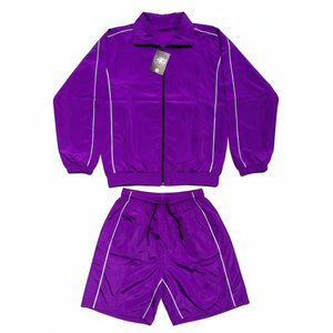 Custom Outdoor Nylon <b>Zip</b>-Up Windbreaker Shorts Set Wholesale Men's Casual Jogging Summer Windbreaker Short Set - Product Image 5