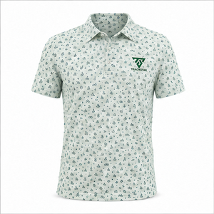 Trackstar <b>Men's</b> Mint <b>Green</b> Nautical Print <b>Polo</b> <b>Shirt</b> Short Sleeve Button Collar Casual Golf <b>Shirt</b> Custom Logo - Product Image 1
