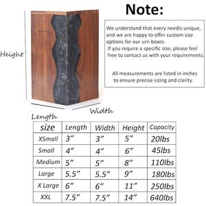 Urna Funeraria de Madera de Palisandro con Incrustaciones de Resina Negra - Caja de Madera Hecha a Mano - Product Image 2