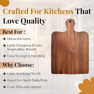 Tabla de cortar de madera vintage hecha a mano, tabla de decoración rústica de madera maciza con asa para decoración de interiores de cocina. - Product Image 3