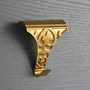 Crochets muraux anti-rouille robustes pour manteaux, porte-manteau décoratif antique en laiton doré brillant poli - Product Image 6